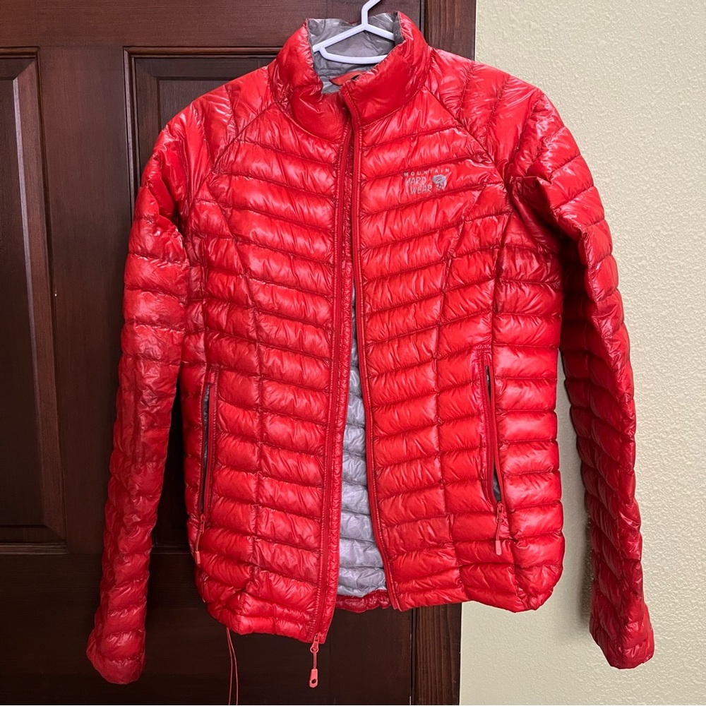 Mountain Hardwear Orange Puffer Jacket 800 down fill, small, lightweight, women